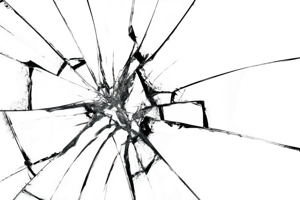 玻璃破碎碎裂素材