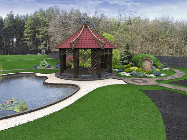 庭院景观廊架模型设计
