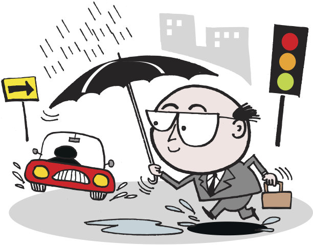 卡通洪灾宣传