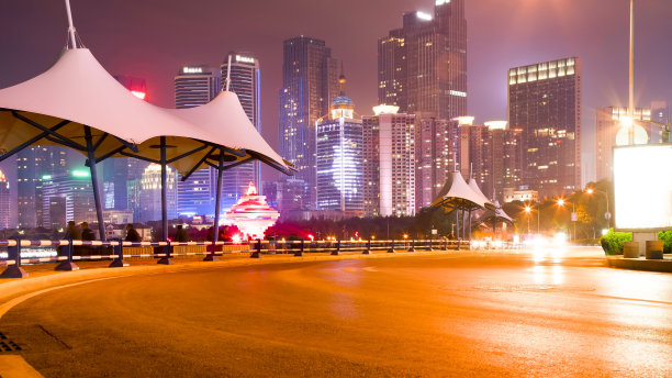 中国山东省青岛市夜景风光