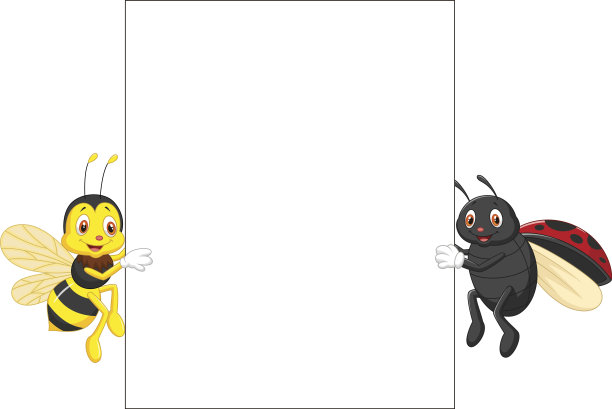 小蜜蜂可爱卡通拿着白板的蜜蜂