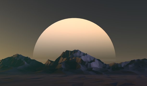夕阳与山脉