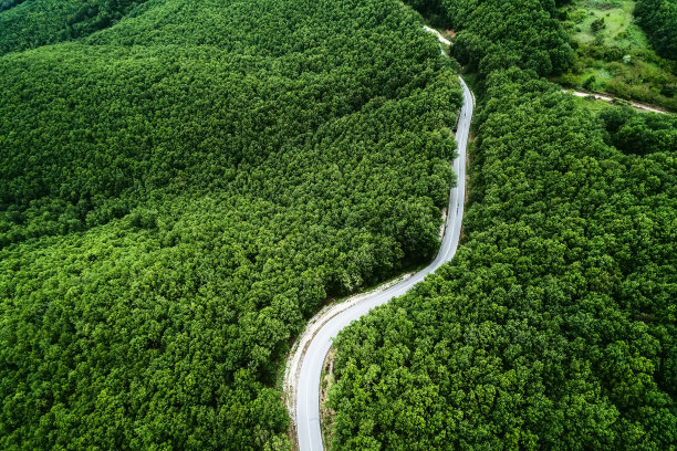 航拍道路鸟瞰道路