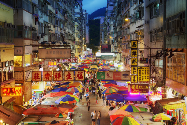 香港街道夜景