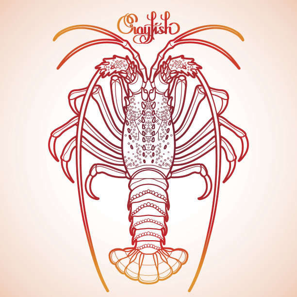 小龙虾餐饮图案设计