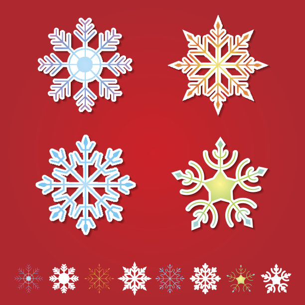 绘画插图雪花图片