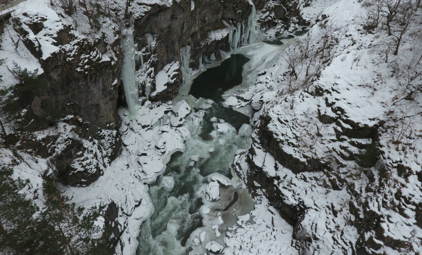 河道山体鸟瞰