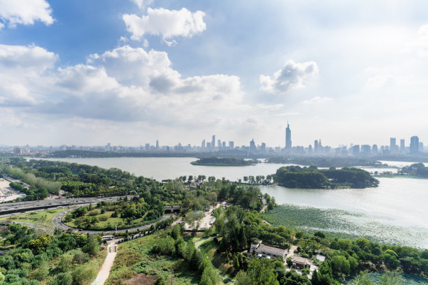 南京城市风光高清航拍全景