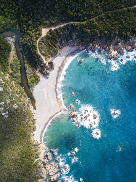 冲浪者 海岸 航拍 无人机