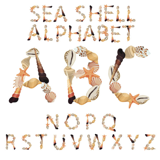 夏季海洋字母装饰画