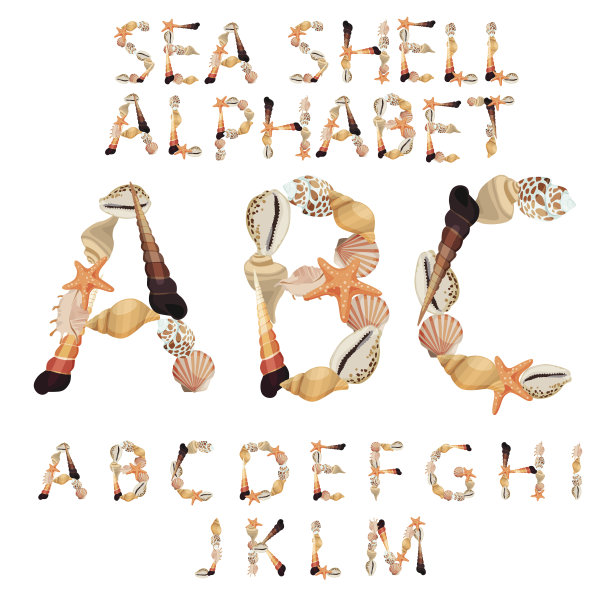 夏季海洋字母装饰画
