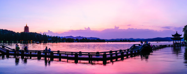 西湖全景,杭州全景