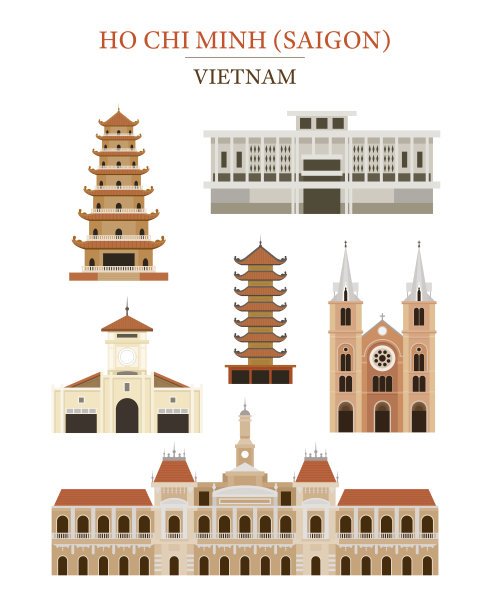 越南矢量建筑