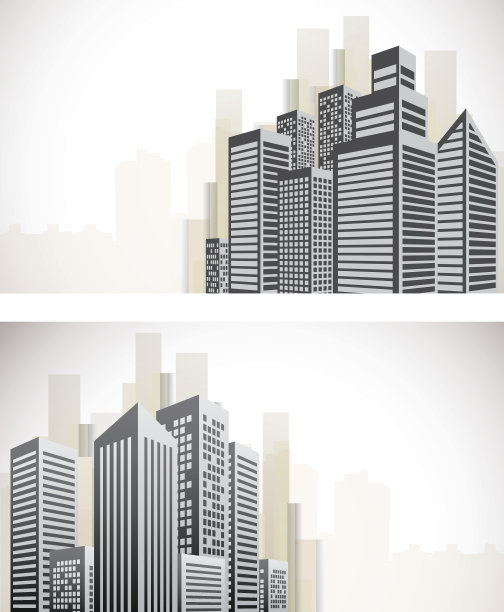 企业建筑高楼大厦装饰画