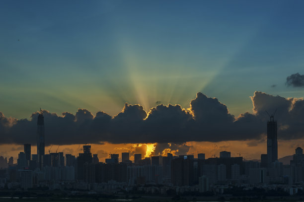 深圳地标剪影天际线