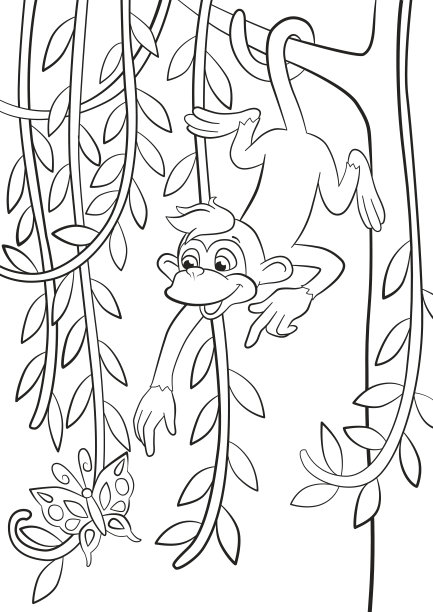 挂树的小猴子