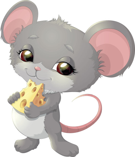 可爱卡通点赞的小老鼠