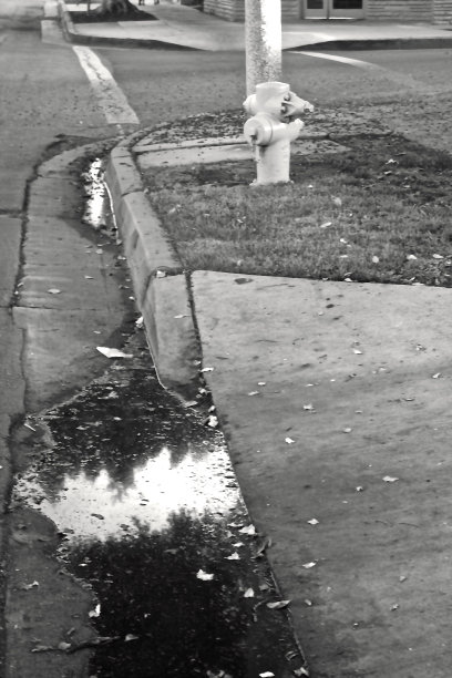 消防栓黑白照片