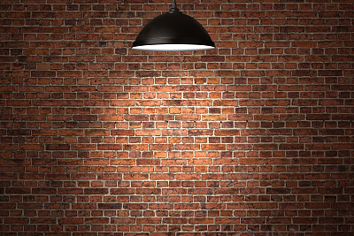 砖墙灯光