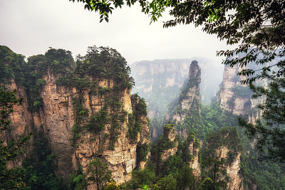 湖南省张家界风景山峰旅游景点