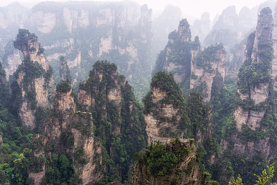 湖南省张家界风景山峰旅游景点