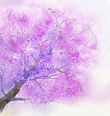 粉紫油画
