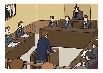 卡通律师法官