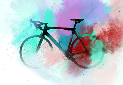 水彩自行车