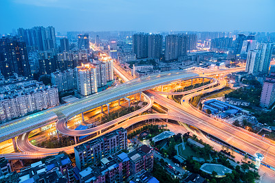 俯瞰武汉夜景