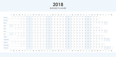 2018年工作日历表