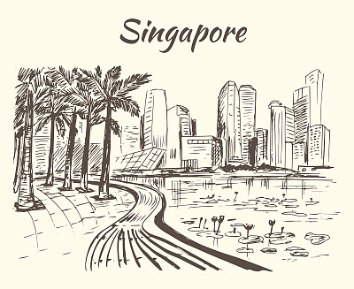 新加坡手绘图