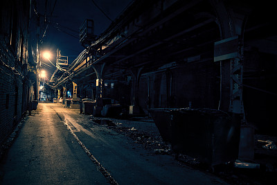 夜晚的城市马路灯光