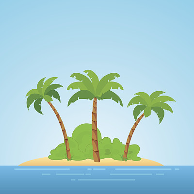 大海,椰子树