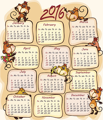2015年卡通日历