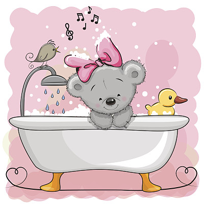 洗澡小熊