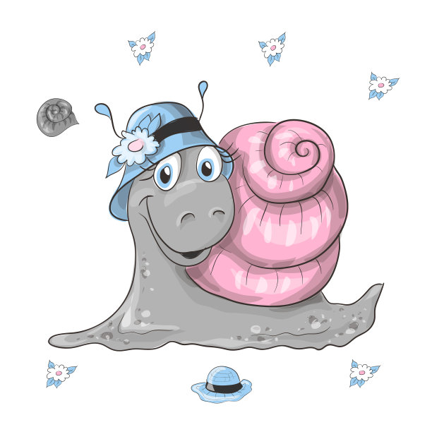 卡通动物蛞蝓插画