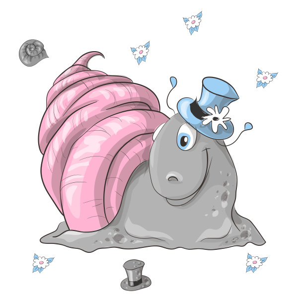 卡通动物蛞蝓插画