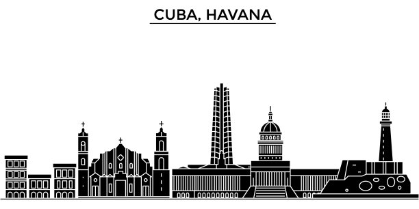哈瓦那旅行插画