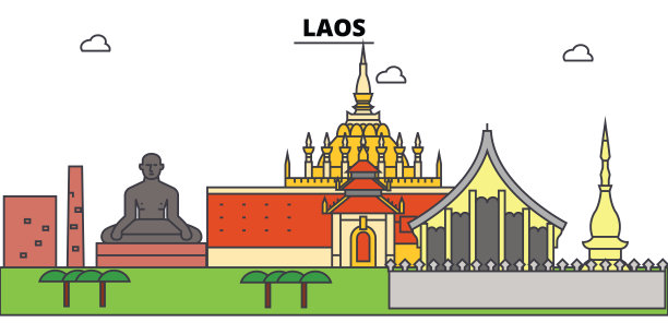 老挝旅游宣传插画旅行