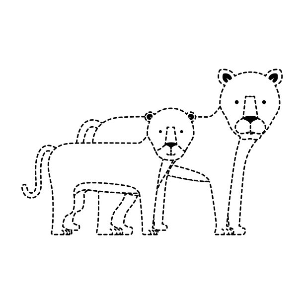 丛林狮子插画