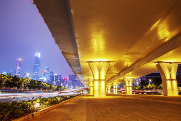 广州地标 高架桥夜景