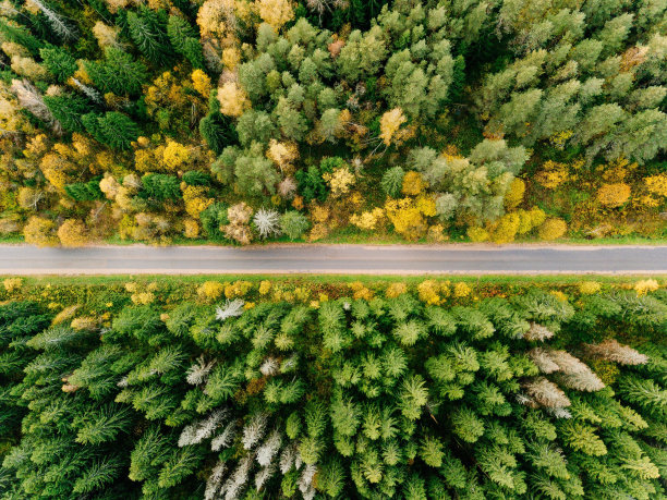 航拍道路鸟瞰道路