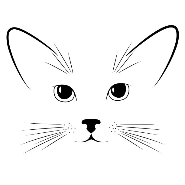 卡通猫头像标志