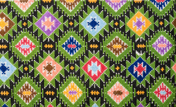 民族服饰编织织物图案
