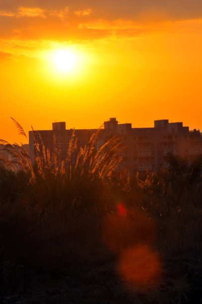 成都黄昏夕阳夜景