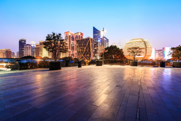 杭州商业区夜景