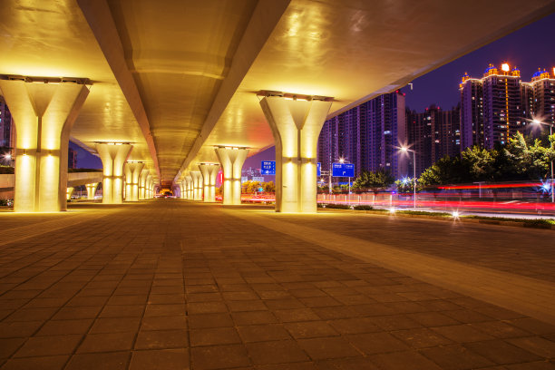 广州地标 高架桥夜景