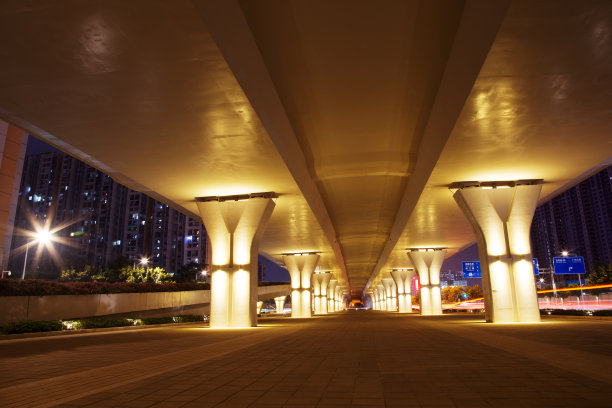 广州地标 高架桥夜景