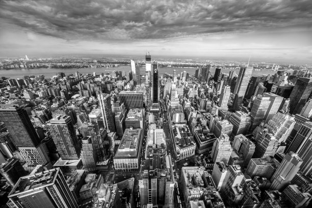 城市 纽约 鸟瞰 地平线 都市