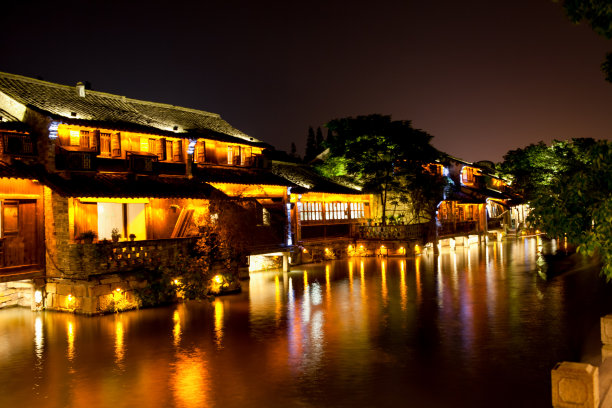 乌镇古镇夜景